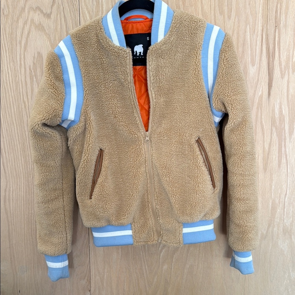 American Stitch Tan and Light Blue Kids Puffer Jacket